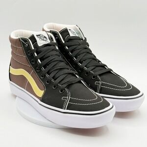 Vans Comfycush SK-8 Hi Canvas Sneakers Size 9.5 Mens Brown Black NEW